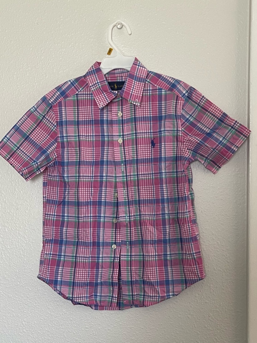 Polo by Ralph Lauren Pink Plaid Short-Sleeve Button Shirt
